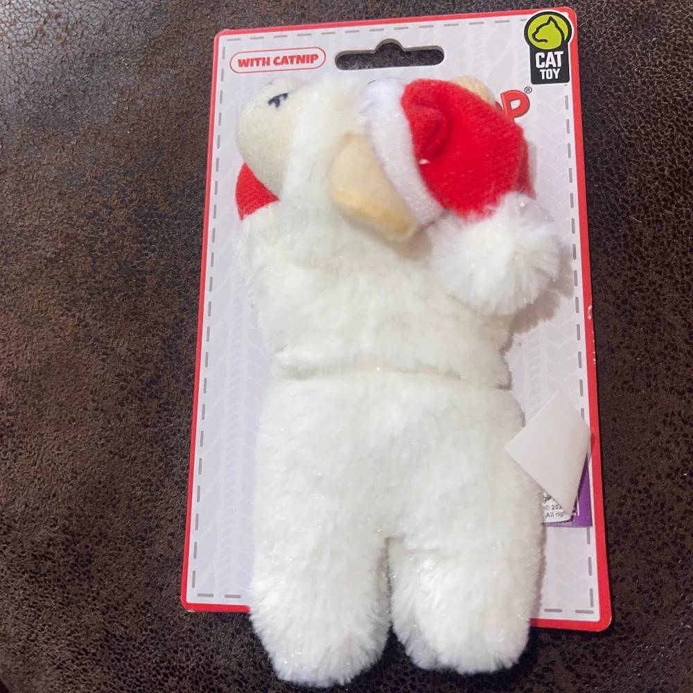 New Lambchop with Santa hat The Lamb! The Legend! Cat toy with cat nip